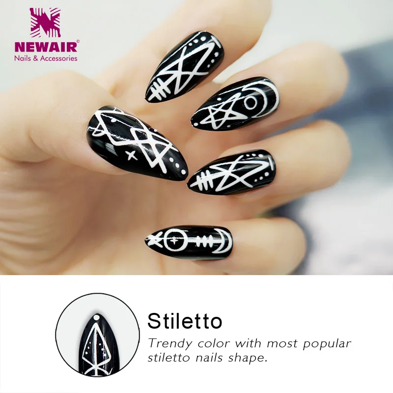 24PCS Stiletto False Nails with Designs 5 Design Long False Fake Nails Manicure Artificial Nails Salon Tips
24PCS Stiletto False Nails with Designs 5 Design Long False Fake Nails Manicure Artificial Nails Salon Tips