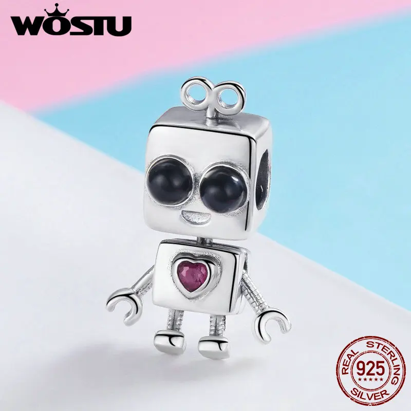 WOSTU Genuine 100% 925 Sterling Silver Cool Robot Boy Heart CZ Charm Bead Fit Bracelet Pendants DIY Jewelry Making Gift FIC886
WOSTU Genuine 100% 925 Sterling Silver Cool Robot Boy Heart CZ Charm Bead Fit Bracelet Pendants DIY Jewelry Making Gift FIC886