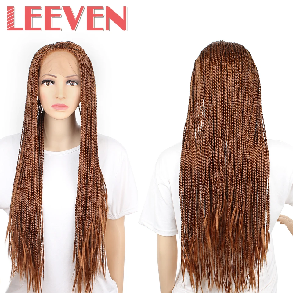 Leeven Сенегальские 2X твист косы парики синтетические плетеные волосы кружевной