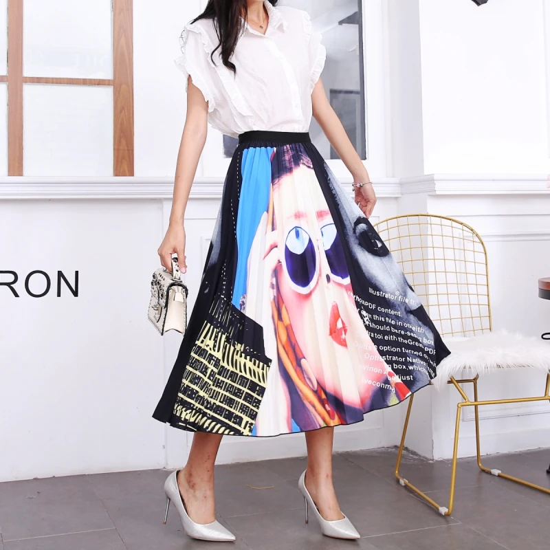 2019 New Summer Autumn Europen Print Cartoon Pattern Empire Elastic Pleated High Street A-line Women Skirts Mid-Calf Big Swing
2019 New Summer Autumn Europen Print Cartoon Pattern Empire Elastic Pleated High Street A-line Women Skirts Mid-Calf Big Swing