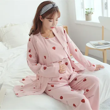 Women Sexy Maternity 3pcs Sets Print Robe+Vest+Pants Nursing Pajamas Sets Breastfeeding Sleepwear Clothing For Pregnant Women
Women Sexy Maternity 3pcs Sets Print Robe+Vest+Pants Nursing Pajamas Sets Breastfeeding Sleepwear Clothing For Pregnant Women