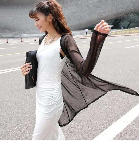 MLXSLKY Europe and the United States air conditioning transparent cardigan women's long cardigan thin coat
MLXSLKY Europe and the United States air conditioning transparent cardigan women's long cardigan thin coat