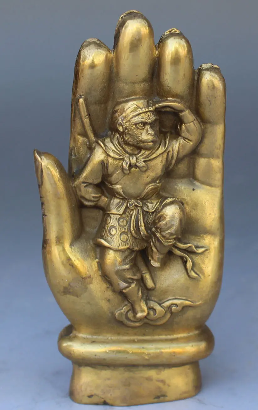 Chinese bronze sculpture sun wukong in the tathagata Buddha's hand decoration metal handicraft
Chinese bronze sculpture sun wukong in the tathagata Buddha's hand decoration metal handicraft