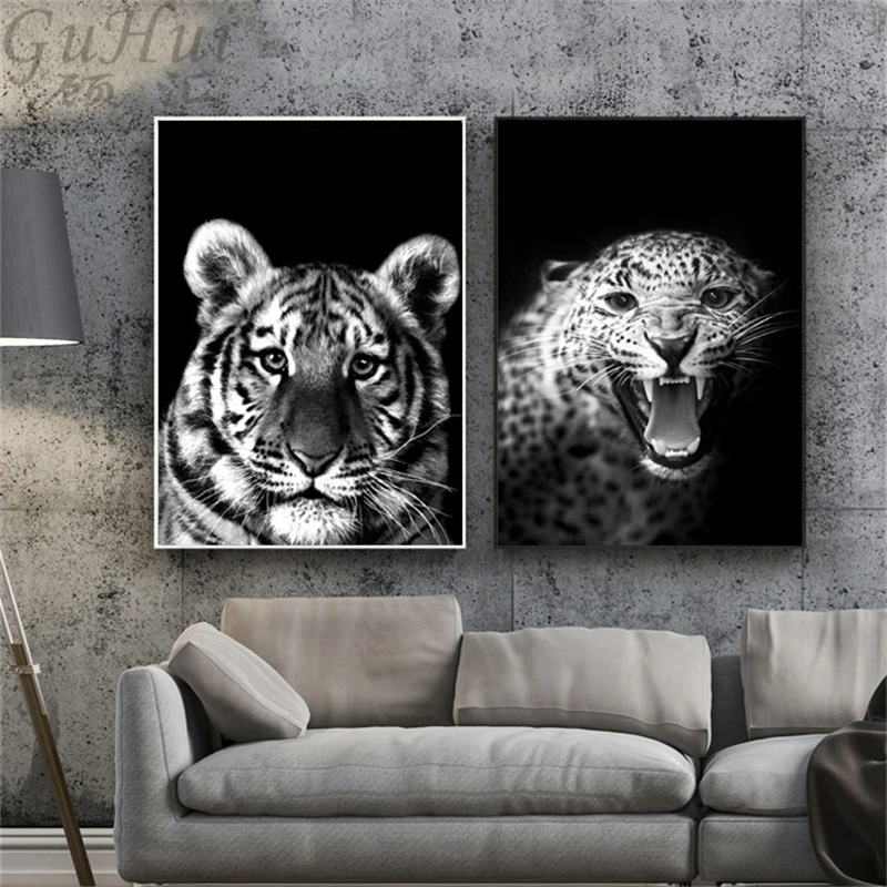 Modern Black and White Africa Jungle Wild Animal Lion Tiger Leopard Canvas Painting Living Room Wall Picture Decoration Poster
Modern Black and White Africa Jungle Wild Animal Lion Tiger Leopard Canvas Painting Living Room Wall Picture Decoration Poster