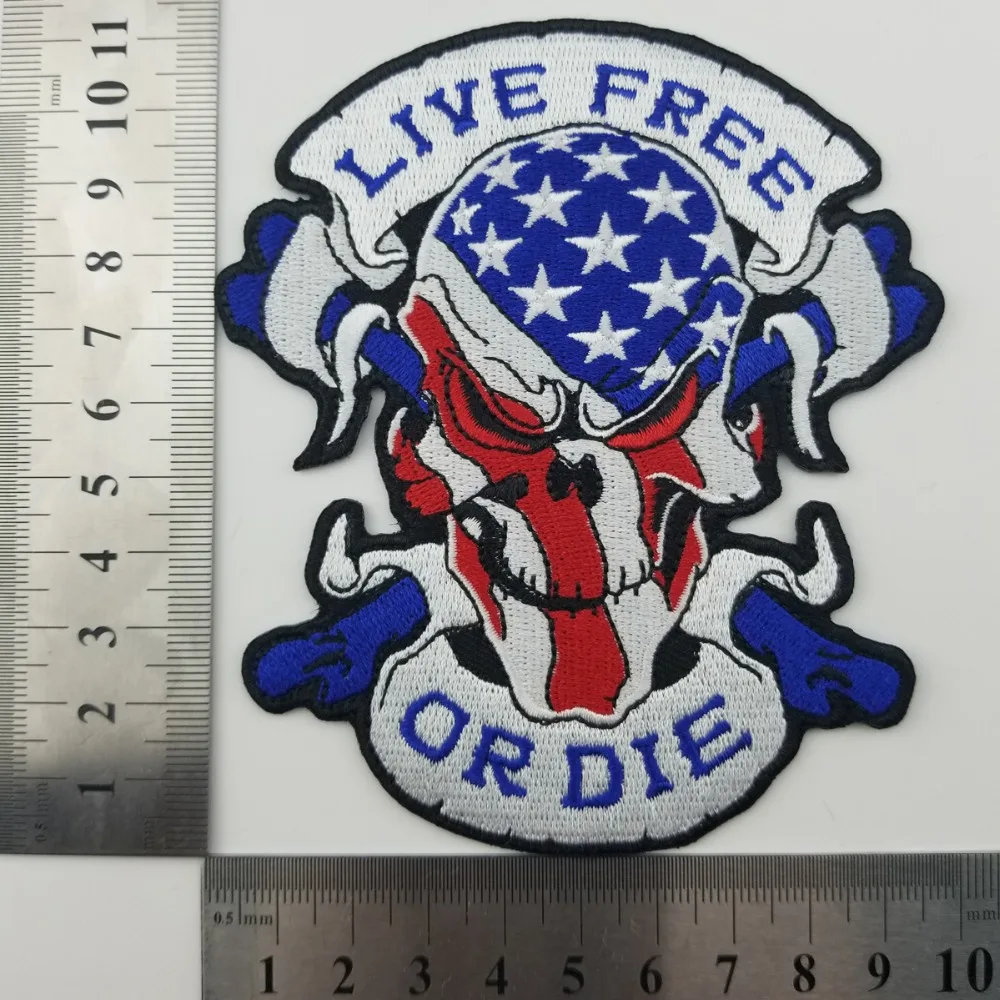 Live free or die rider biker MC Patch custom cool military patches text cool garment labels clothing decoration (2)