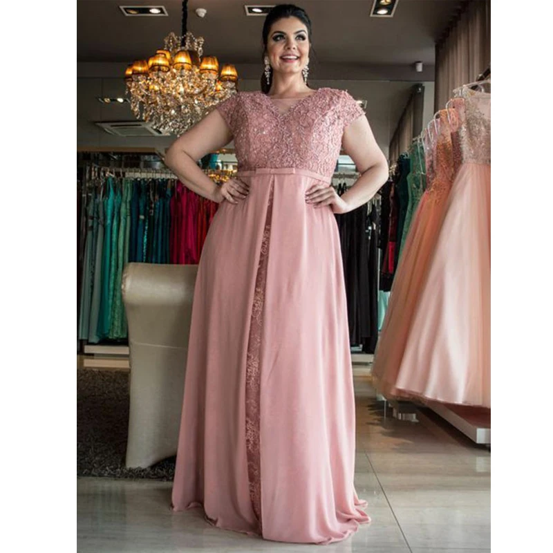 Custom-made Cap Sleeve Beaded Appliques Lace Chiffon Floor Length Women Wedding Party Gown Mother of The Bride Dresses Plus Size
Custom-made Cap Sleeve Beaded Appliques Lace Chiffon Floor Length Women Wedding Party Gown Mother of The Bride Dresses Plus Size