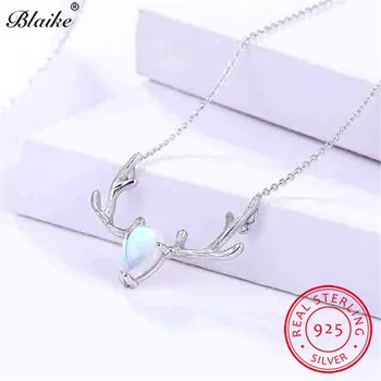 Blaike Solid 925 Sterling Silver Elk Antlers Pendant Necklaces For Women Moonstone Clear Opal Necklace Female Christmas Jewelry
Blaike Solid 925 Sterling Silver Elk Antlers Pendant Necklaces For Women Moonstone Clear Opal Necklace Female Christmas Jewelry