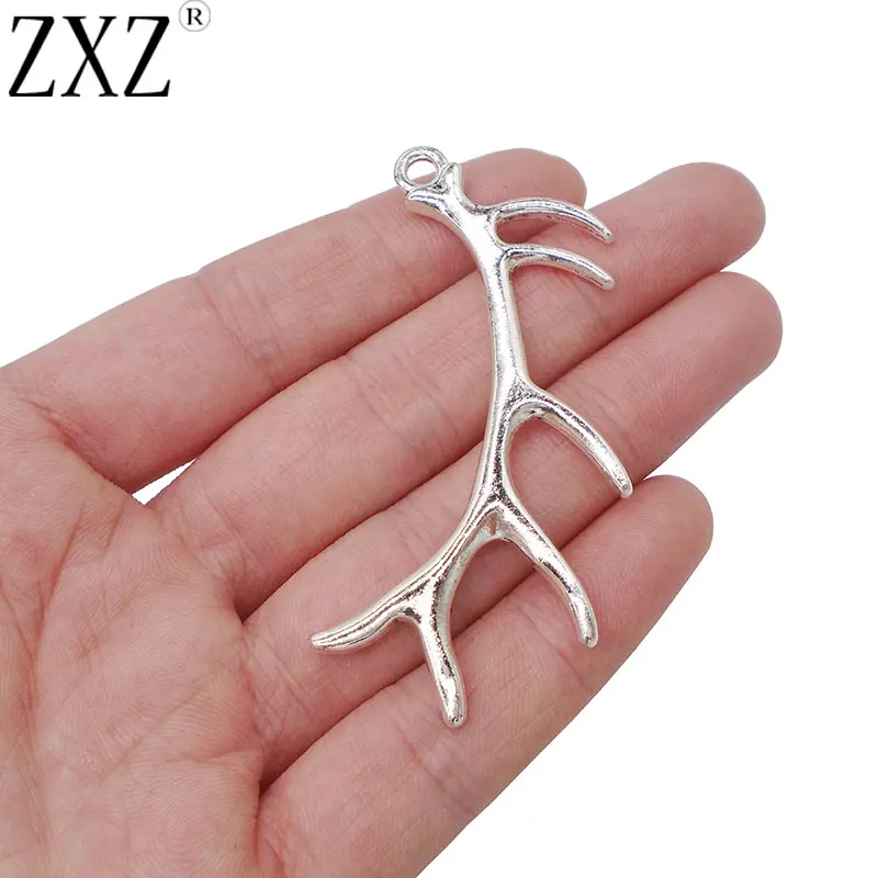 ZXZ 5pcs Antique Silver Large Deer Horn Antler Charms Pendants for Jewelry Making Findings 68x33mm
ZXZ 5pcs Antique Silver Large Deer Horn Antler Charms Pendants for Jewelry Making Findings 68x33mm