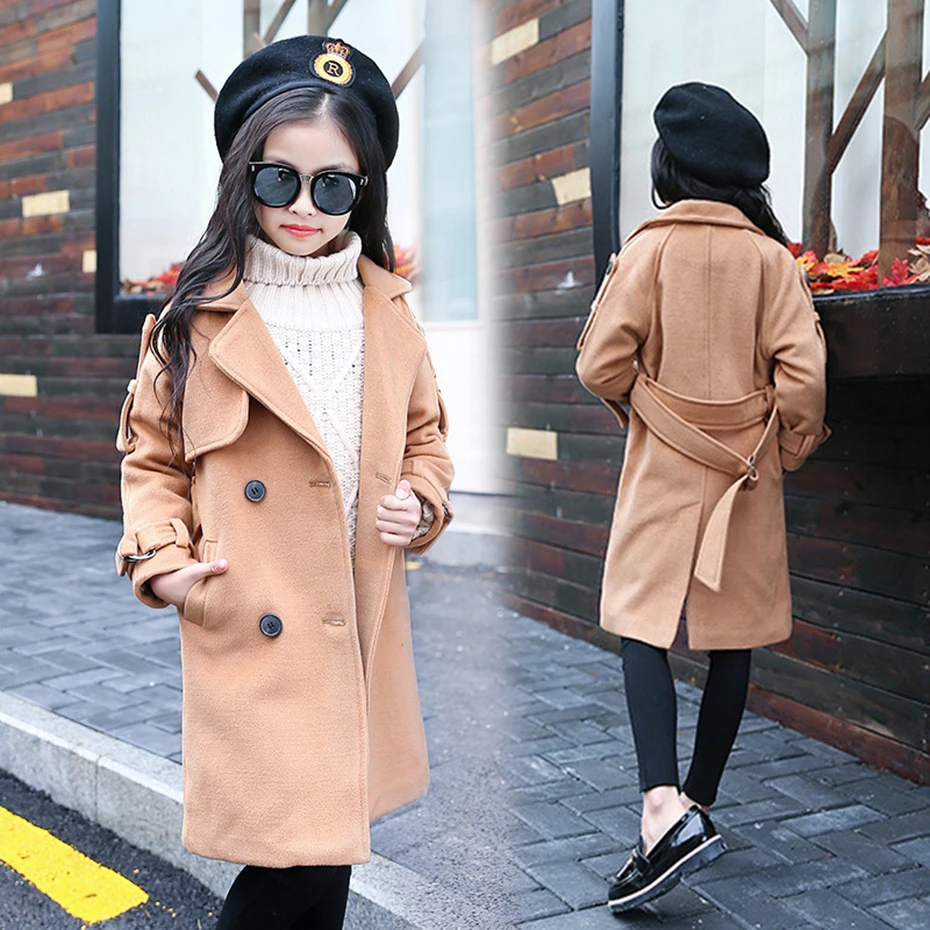 Girls Clothing Girls Winter Jackets Long Wool Belted Coats For Kids Girls Casual Autumn Children's Clothes Teenage Clothing 
Girls Clothing Girls Winter Jackets Long Wool Belted Coats For Kids Girls Casual Autumn Children's Clothes Teenage Clothing