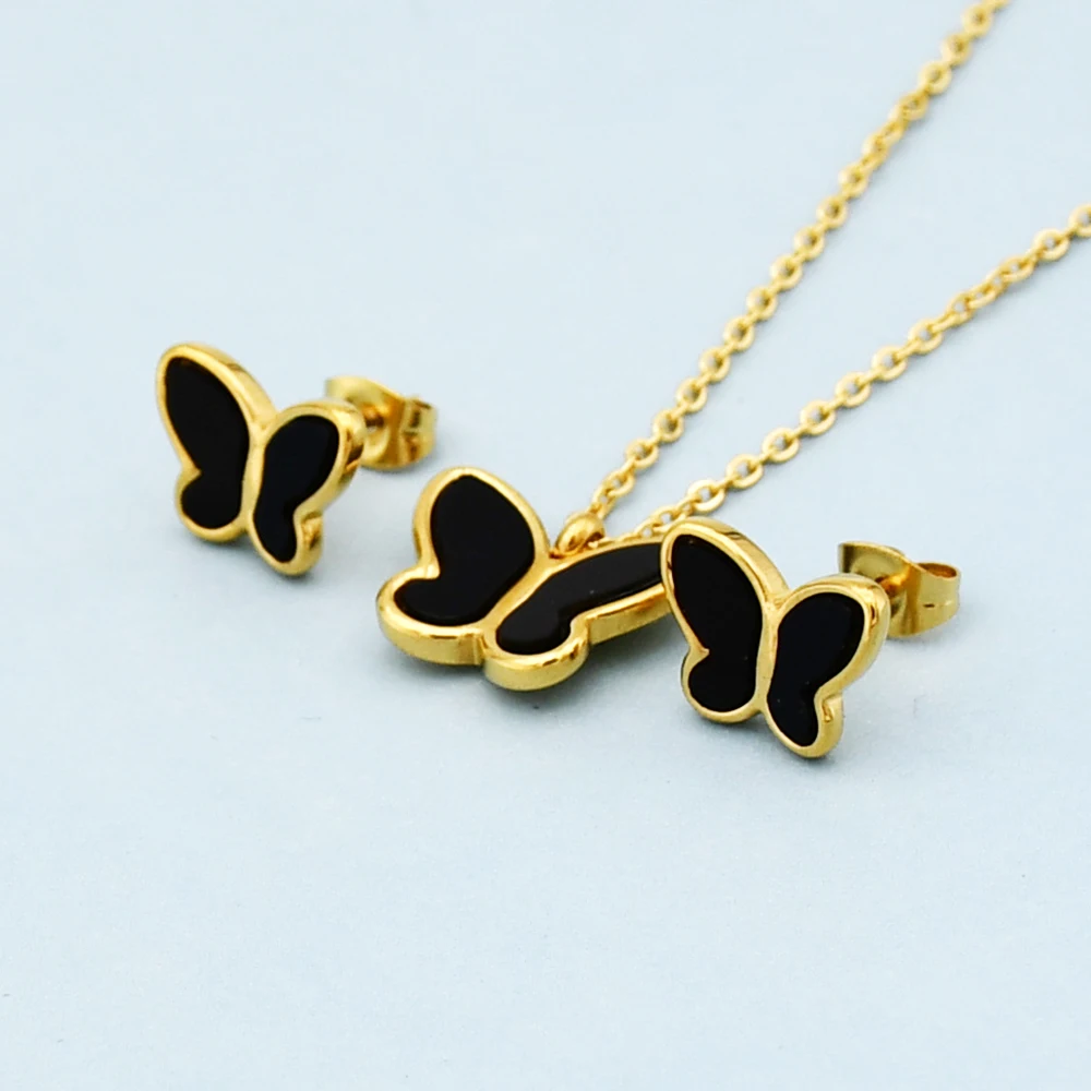 2 Color Stainless Steel Earring & Necklace Butterfly Pendant Shell Jewelry Set For Women Charming Jewelry Wholesale
2 Color Stainless Steel Earring & Necklace Butterfly Pendant Shell Jewelry Set For Women Charming Jewelry Wholesale