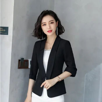 Formal Uniform Designs Half Sleeve Blazers & Jackets Coat Elegant Black For Women Female Tops Outwear Clothes Blaser Plus Size
Formal Uniform Designs Half Sleeve Blazers & Jackets Coat Elegant Black For Women Female Tops Outwear Clothes Blaser Plus Size