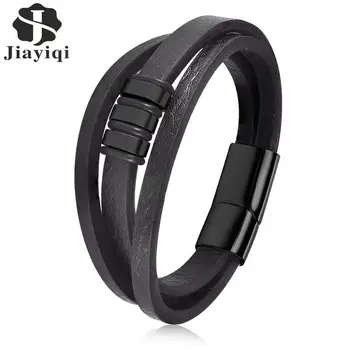 Jiayiqi Punk Multilayer Braided Leather Charm Bracelet For Men Stainless Steel Magnetic Clasp Fashion Bangles Male Jewelry
Jiayiqi Punk Multilayer Braided Leather Charm Bracelet For Men Stainless Steel Magnetic Clasp Fashion Bangles Male Jewelry