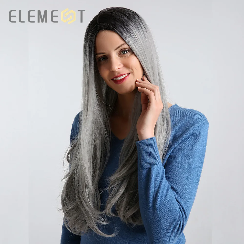 Element 30 inch Long Synthetic Wig for Women Dark Root Ombre Grey Color High Density Natural Headline Heat Resistant Hair Wigs
Element 30 inch Long Synthetic Wig for Women Dark Root Ombre Grey Color High Density Natural Headline Heat Resistant Hair Wigs