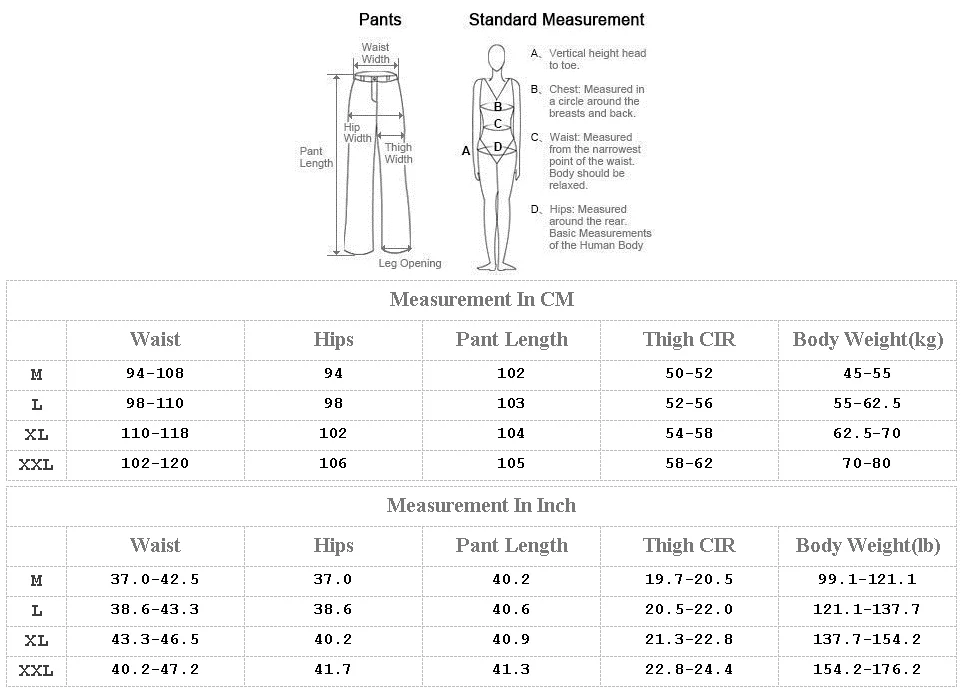 Maternity Pants Size Chart