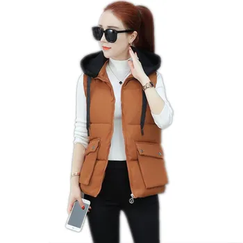 New Fashion Autumn Winter Women Vest 2018 Hooded Down Cotton Women Vest With Large Pockets Loose Warm Outerwear Vest Top CQ2184
New Fashion Autumn Winter Women Vest 2018 Hooded Down Cotton Women Vest With Large Pockets Loose Warm Outerwear Vest Top CQ2184