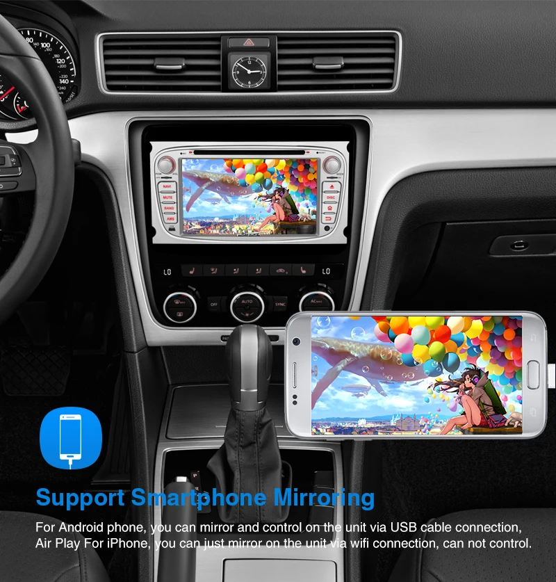 Cheap Pumpkin2 Din 7"Android 9.0 Car DVD Player GPS Navigation Qcta-Core 4G RAM Car Stereo For Ford Focus/Mondeo Wifi 4G OBD2 Headunit 16