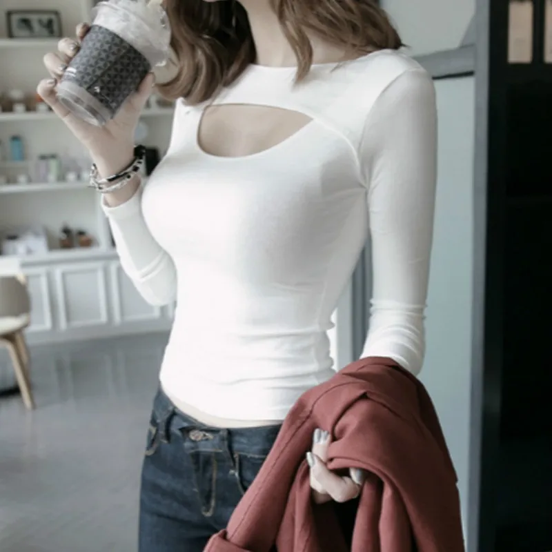 Фото Женские футболки в стиле Харадзюку привлекательная футболка с длинным рукавом