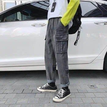2019 Men Casual Loose Letter Printing Solid Color Pocket Cowboy Cargo Pants Baggy Jeans Wash Denim Straight Trousers Homme M-2XL
2019 Men Casual Loose Letter Printing Solid Color Pocket Cowboy Cargo Pants Baggy Jeans Wash Denim Straight Trousers Homme M-2XL