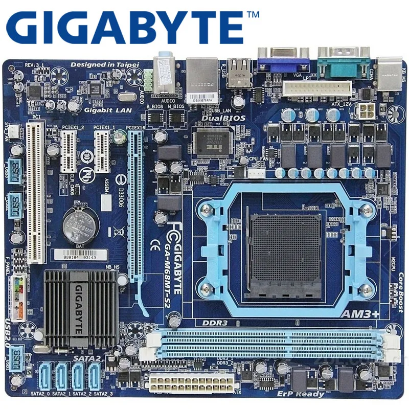 

GIGABYTE GA-M68MT-S2 Desktop Motherboard 630A Socket AM3 For Phenom II Athlon II Phenom DDR3 8G Used M68MT-S2