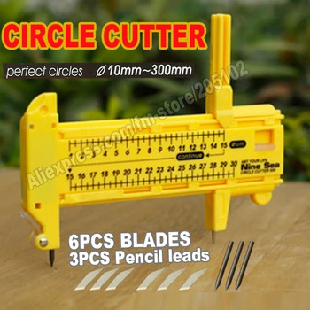 10-300mm Circle Cutter Compasses + 3pcs pencil leads +6pcs blades for clothing tailor Measuring scale Ruler for TOOLS DIY work
10-300mm Circle Cutter Compasses + 3pcs pencil leads +6pcs blades for clothing tailor Measuring scale Ruler for TOOLS DIY work