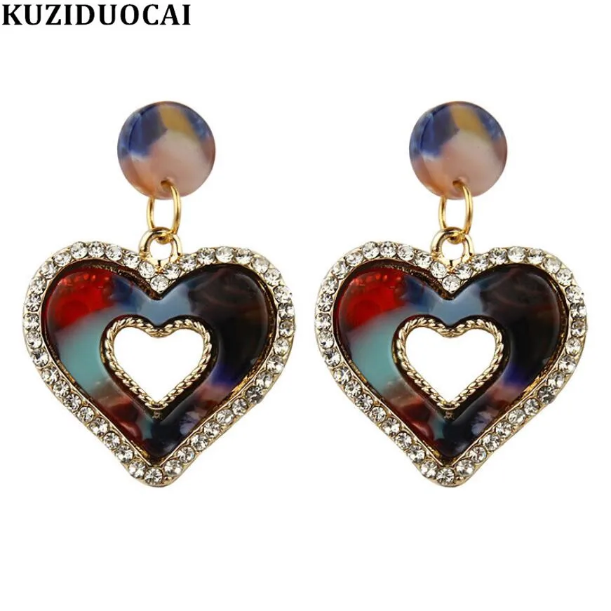Kuziduocai New Fashion Jewelry Zircon Acrylic Acetate Fibre Colorful Dangle Love Heart Statement Drop Earrings For Women Brincos
Kuziduocai New Fashion Jewelry Zircon Acrylic Acetate Fibre Colorful Dangle Love Heart Statement Drop Earrings For Women Brincos