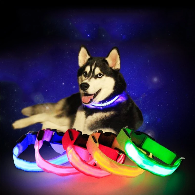 Nylon LED Pet dog Collar Night Safety Flashing Glow In The Dark Dog Leash Dogs Luminous Fluorescent Collars Pet Supplies
Nylon LED Pet dog Collar Night Safety Flashing Glow In The Dark Dog Leash Dogs Luminous Fluorescent Collars Pet Supplies