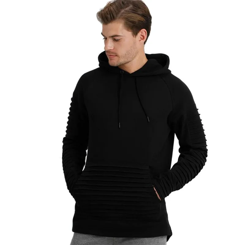 Men's Long Sleeve Hooded Sports Top Striped Pleated Casual Style Pullover Sweatshirt Outdoor Big Pocket Clothing Movement
Men's Long Sleeve Hooded Sports Top Striped Pleated Casual Style Pullover Sweatshirt Outdoor Big Pocket Clothing Movement