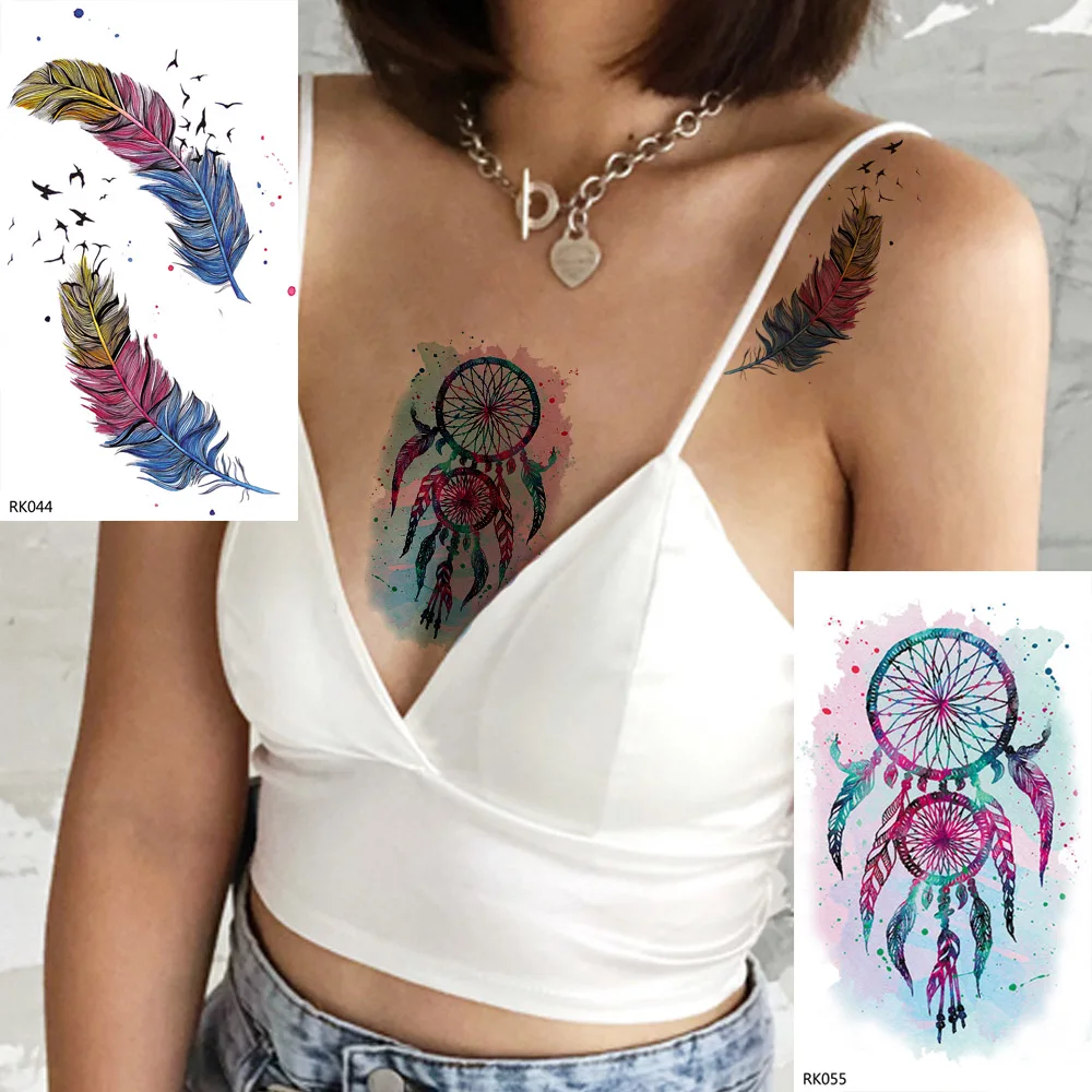 OMMGO Dream Catcher Tribal Feather Colorful Temporary Tattoo Sticker Girl Fashion Body Art Arm Wrist Tattoos Party Custom Tatoos
OMMGO Dream Catcher Tribal Feather Colorful Temporary Tattoo Sticker Girl Fashion Body Art Arm Wrist Tattoos Party Custom Tatoos