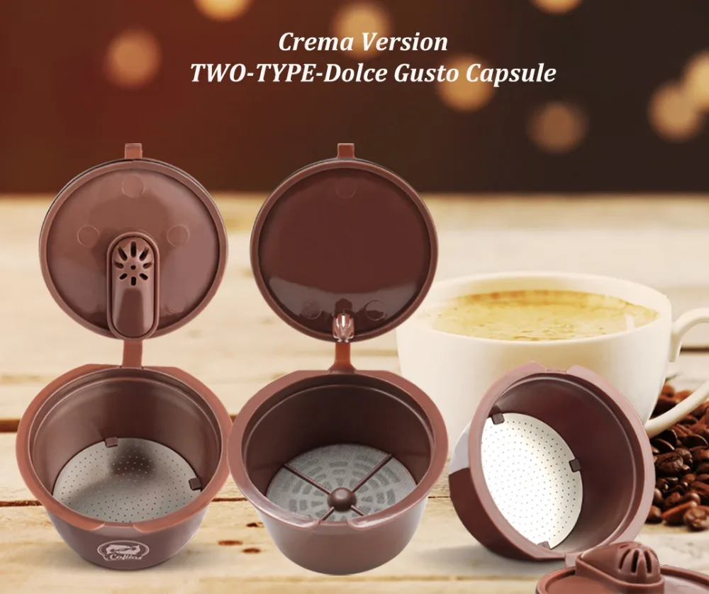 Crema Coffee Capsule Filter Upgrade 3rd Generation Two-type Dolce Gusto Cafeteira Refillable Reusable Coffee Cup Baskets Dripper
Crema Coffee Capsule Filter Upgrade 3rd Generation Two-type Dolce Gusto Cafeteira Refillable Reusable Coffee Cup Baskets Dripper