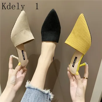 Sexy Mules Slippers Knitted Sandals Summer Slip On Slides Pointed Toe Lace Mesh fashion Women Shoes 2019
Sexy Mules Slippers Knitted Sandals Summer Slip On Slides Pointed Toe Lace Mesh fashion Women Shoes 2019