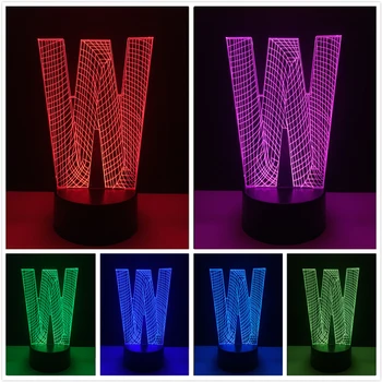 Novelty Luminaria 3D Alphabet Letter W Visual Lamp 7 Color Dimming Gradient RGB LED Night Light Desk Table Bedside Decor Gifts
Novelty Luminaria 3D Alphabet Letter W Visual Lamp 7 Color Dimming Gradient RGB LED Night Light Desk Table Bedside Decor Gifts