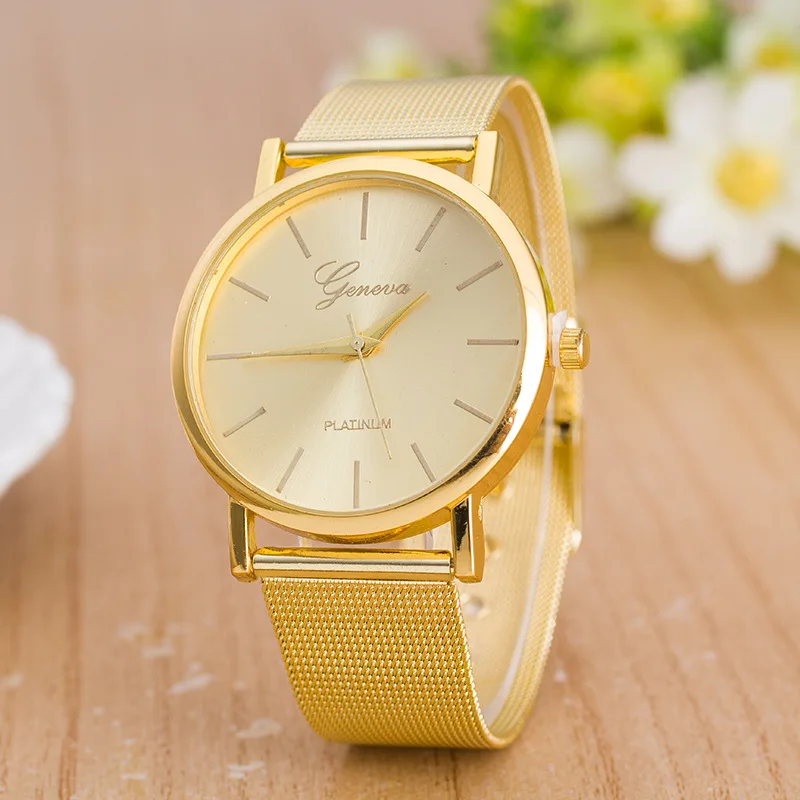 Fashion Gold Watch Geneva Watch Woman Full Stainless Steel Analog Quartz Watch Female Clock Best Quality Relogio Feminino
Fashion Gold Watch Geneva Watch Woman Full Stainless Steel Analog Quartz Watch Female Clock Best Quality Relogio Feminino