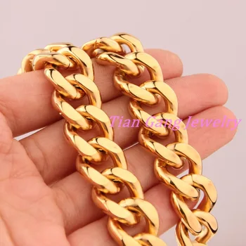 Big Chunky Hip Hop Gold Chain For Men Jewelry Wholesale Gold 15MM Thick Stainless Steel 7"-40" Long Necklace Bracelet
Big Chunky Hip Hop Gold Chain For Men Jewelry Wholesale Gold 15MM Thick Stainless Steel 7"-40" Long Necklace Bracelet