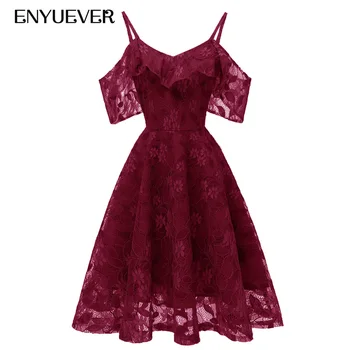 Enyuever Short Women Lace Dress 2019 Spaghetti Strap Vestidos Vintage Beach Formal Elegant Wedding Summer Burgundy Party Dress
Enyuever Short Women Lace Dress 2019 Spaghetti Strap Vestidos Vintage Beach Formal Elegant Wedding Summer Burgundy Party Dress