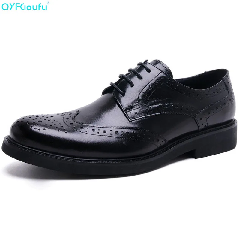 Mens Genuine Leather Men Formal Brogue Shoes Carving Men's Dress Shoes Business Wedding Shoes Oxfords Lace Up Flats
Mens Genuine Leather Men Formal Brogue Shoes Carving Men's Dress Shoes Business Wedding Shoes Oxfords Lace Up Flats