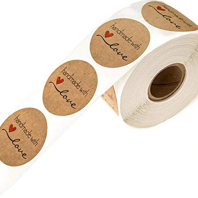 1 Roll 500 Stickers Cartoon Round Roll Stickers Printed Handmad With Love Kraft Paper Label Creative Gift Decor Paper Stickers
1 Roll 500 Stickers Cartoon Round Roll Stickers Printed Handmad With Love Kraft Paper Label Creative Gift Decor Paper Stickers
