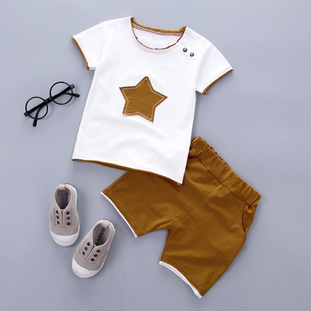 2019 Summer Baby Boy Clothes Sets Cartoon Kids Applique Stars Tops Shorts Set Children Toddler Boys Clothing 2PCS Suit
2019 Summer Baby Boy Clothes Sets Cartoon Kids Applique Stars Tops Shorts Set Children Toddler Boys Clothing 2PCS Suit