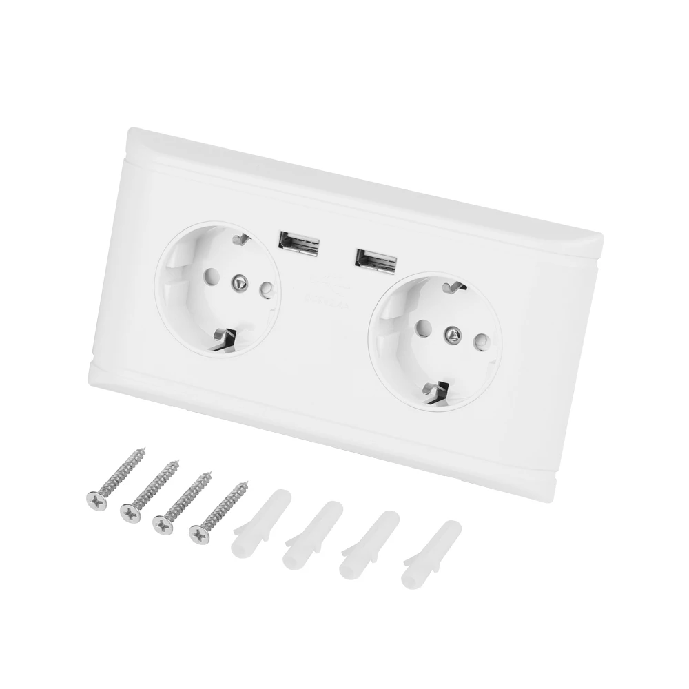 1PC Multi-Functional EU Plug Socket Double Switches Household Wall Power Outlet Socket with USB Port For Phone Charging
1PC Multi-Functional EU Plug Socket Double Switches Household Wall Power Outlet Socket with USB Port For Phone Charging
