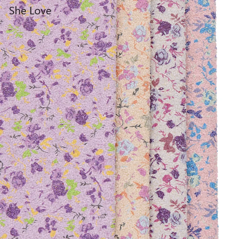 She Love 1/2 Yard Glitter Synthetic Leather Fabric Handmade Flower Printed PU Sequin Leather For Bows Handbags DIY Accessories
She Love 1/2 Yard Glitter Synthetic Leather Fabric Handmade Flower Printed PU Sequin Leather For Bows Handbags DIY Accessories