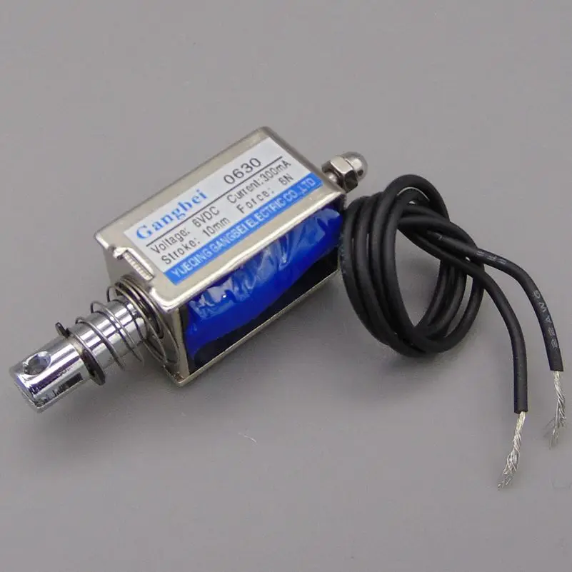 gangbei-0630B Wholesale DC 6V 12V 24V 300mA Force 5N JF-0630B travel 10mm Pull Type Linear Solenoid Electromagnet
gangbei-0630B Wholesale DC 6V 12V 24V 300mA Force 5N JF-0630B travel 10mm Pull Type Linear Solenoid Electromagnet