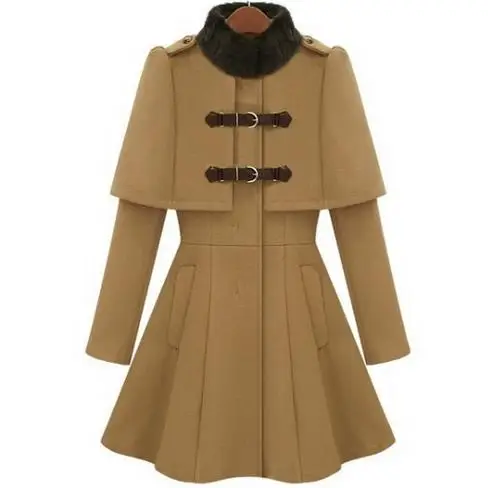 2018 autumn Winter Women Cloak Wool Blend Jacket stand collar Coat slim Elegant woolen Coats
2018 autumn Winter Women Cloak Wool Blend Jacket stand collar Coat slim Elegant woolen Coats