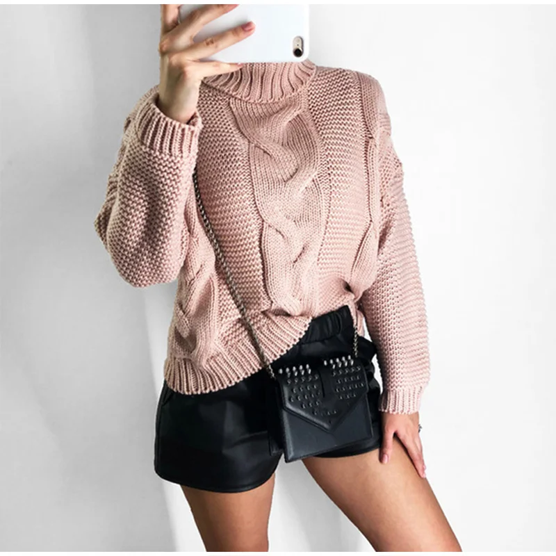 Women's Knitted Turtleneck Twisted Sweater Jersey Pink Yellow Long Sleeve Pullovers Female Winter Warm Women Sweaters Jumper
Women's Knitted Turtleneck Twisted Sweater Jersey Pink Yellow Long Sleeve Pullovers Female Winter Warm Women Sweaters Jumper