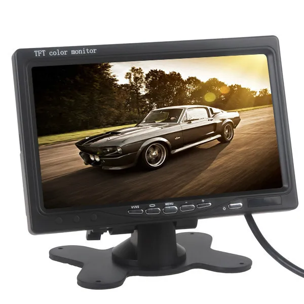 

Brand New 7 Inch 800 x 480 TFT LCD RGB Color Digital Display 2 Video Input RearView Headrest Car VCR Monitor For Camera