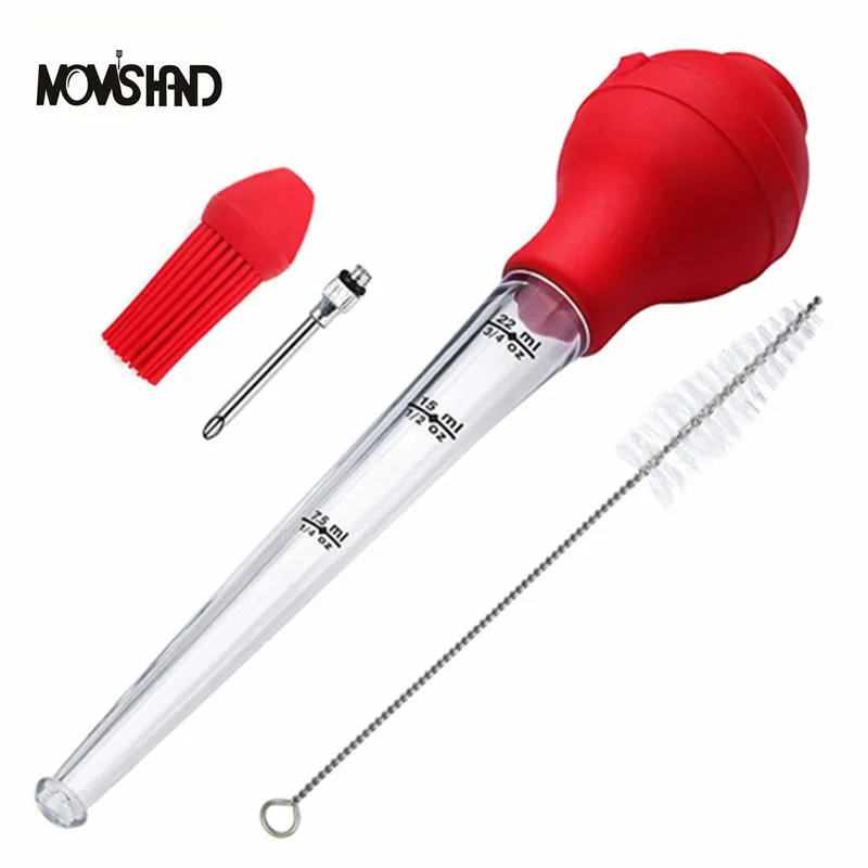 MOM'S HAND Turkey Baster Silicone Bulb Including Meat Marinade Injector Needle with Barbecue Basting Brush
MOM'S HAND Turkey Baster Silicone Bulb Including Meat Marinade Injector Needle with Barbecue Basting Brush