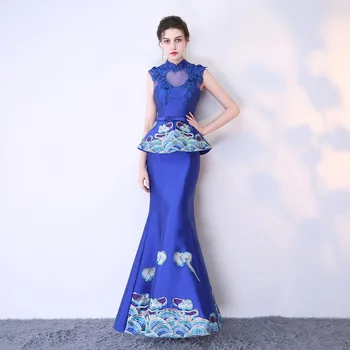 2018 Modern Cheongsam Sexy Qipao Women Long Traditional Chinese Dresses Oriental Wedding Gowns Evening Dress Robe Orientale 
2018 Modern Cheongsam Sexy Qipao Women Long Traditional Chinese Dresses Oriental Wedding Gowns Evening Dress Robe Orientale