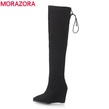 MORAZORA Over the knee boots autumn shoes wedges high heels women suede boots pointed toe high heels thigh high boots
MORAZORA Over the knee boots autumn shoes wedges high heels women suede boots pointed toe high heels thigh high boots