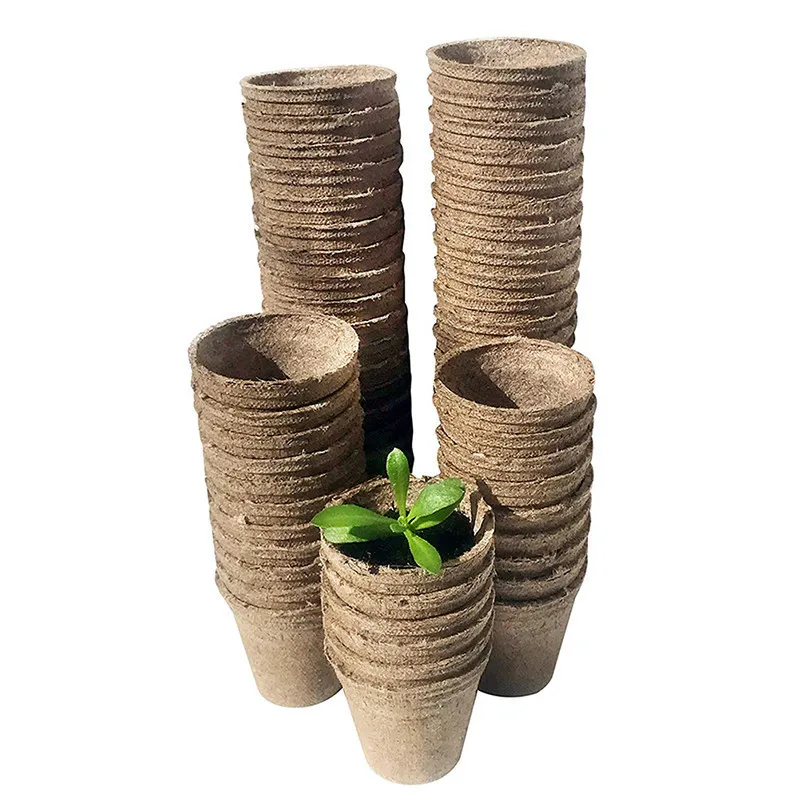 100Pcs Biodegradable Pulp Pots Plants Seedling Raising Pot Vegetable Fruit Nursery Tray Pot Cup Garden Supplies 2