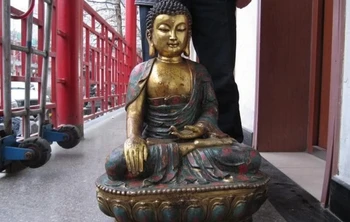 31"Tibet Fane Copper Gild cloisonne Tathagata Shakyamuni Amitabha Buddha Statue
31"Tibet Fane Copper Gild cloisonne Tathagata Shakyamuni Amitabha Buddha Statue