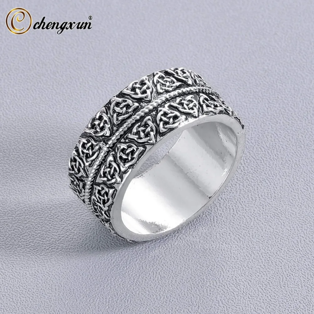 CHENGXUN Triquetra Symbol Handmade Ring for Men Unique Antique Jewelry Wedding Party Boyfriend Gift
CHENGXUN Triquetra Symbol Handmade Ring for Men Unique Antique Jewelry Wedding Party Boyfriend Gift