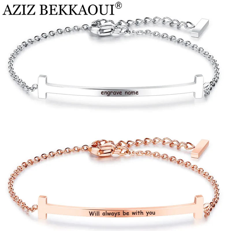 AZIZ BEKKAOUI Engrave Name Stainless Steel Couple Bracelets For Women Men Customize Romantic Friendship Personalized DIY Jewelry
AZIZ BEKKAOUI Engrave Name Stainless Steel Couple Bracelets For Women Men Customize Romantic Friendship Personalized DIY Jewelry